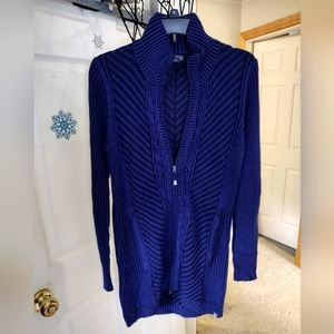 Eddie Bauer zip up long sweater